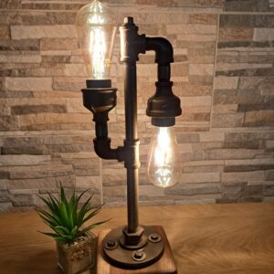 Double-barrel Industrial Table Lamp
